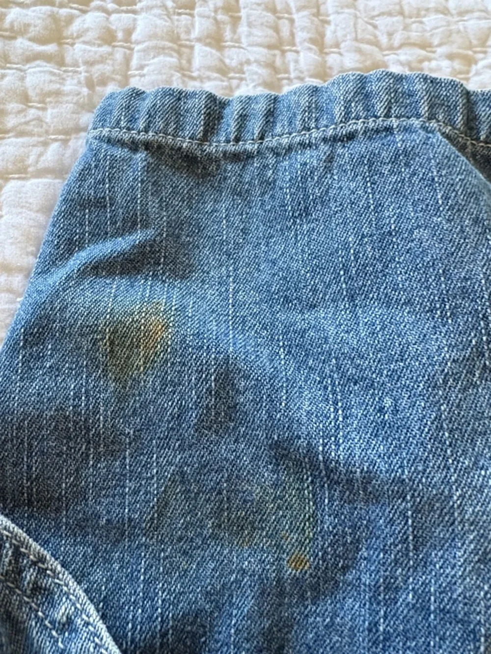 Vintage Boys Carter's Watch the Wear Denim Overalls with Yellow Accent 12mo.